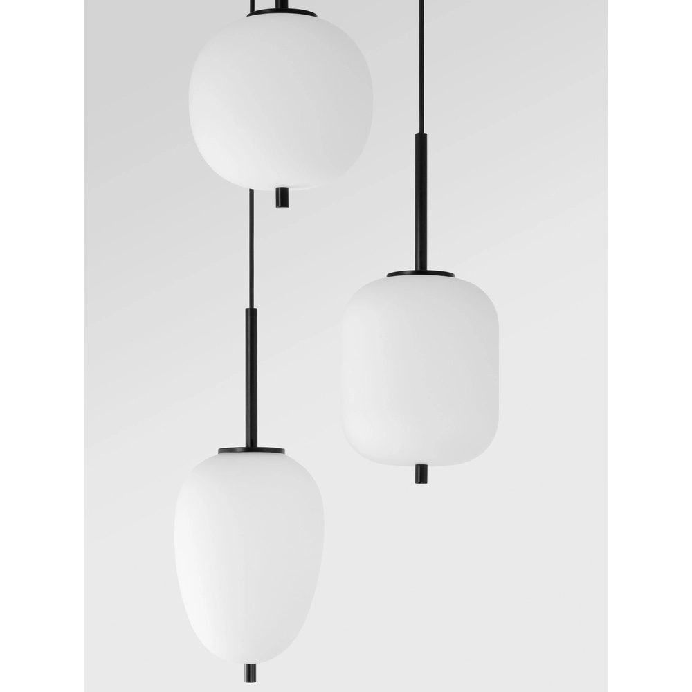 Hanglamp Lato 3-lichts zwart met wit Lyora 5212017434647