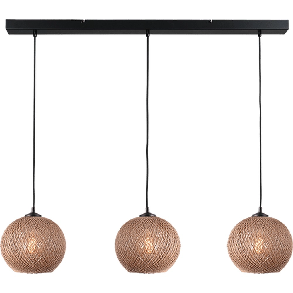 3-lichts hanglamp Corda rotan Ø 20cm