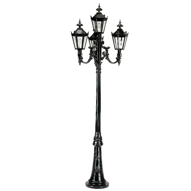 Nostalgische tuinlamp Antwerpen 4-lichts - zwart