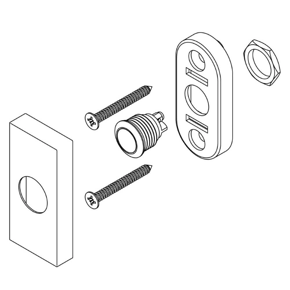 Rechthoekige deurbel Chimea RVS Intersteel 8714186498620