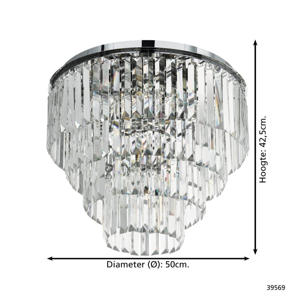 Basic plafondlamp met kristal Agrigento Ø 50cm Stars of Light 9002759395698
