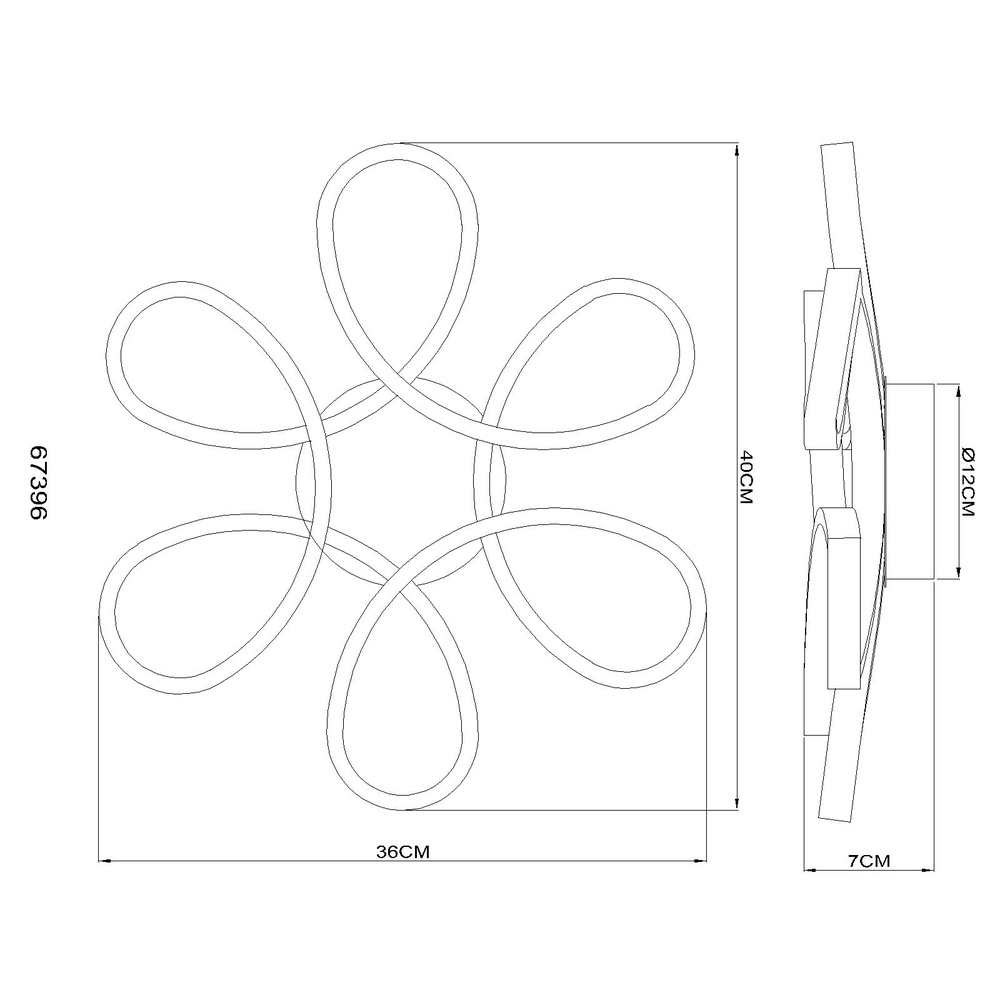 Design plafondlamp Orbita zwart Globo 9007371593309