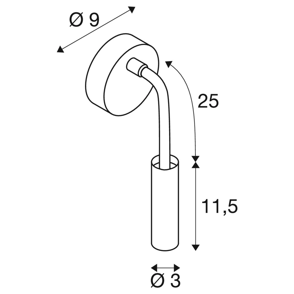 Flexibele bed lamp Karpo Goose zwart SLV 4024163262354