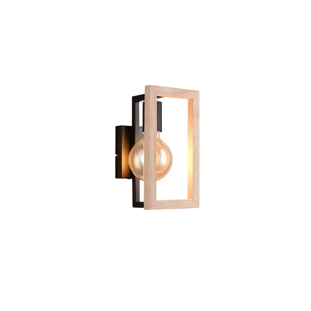 Design wandlamp Bano zwart met hout Trio 4017807670899