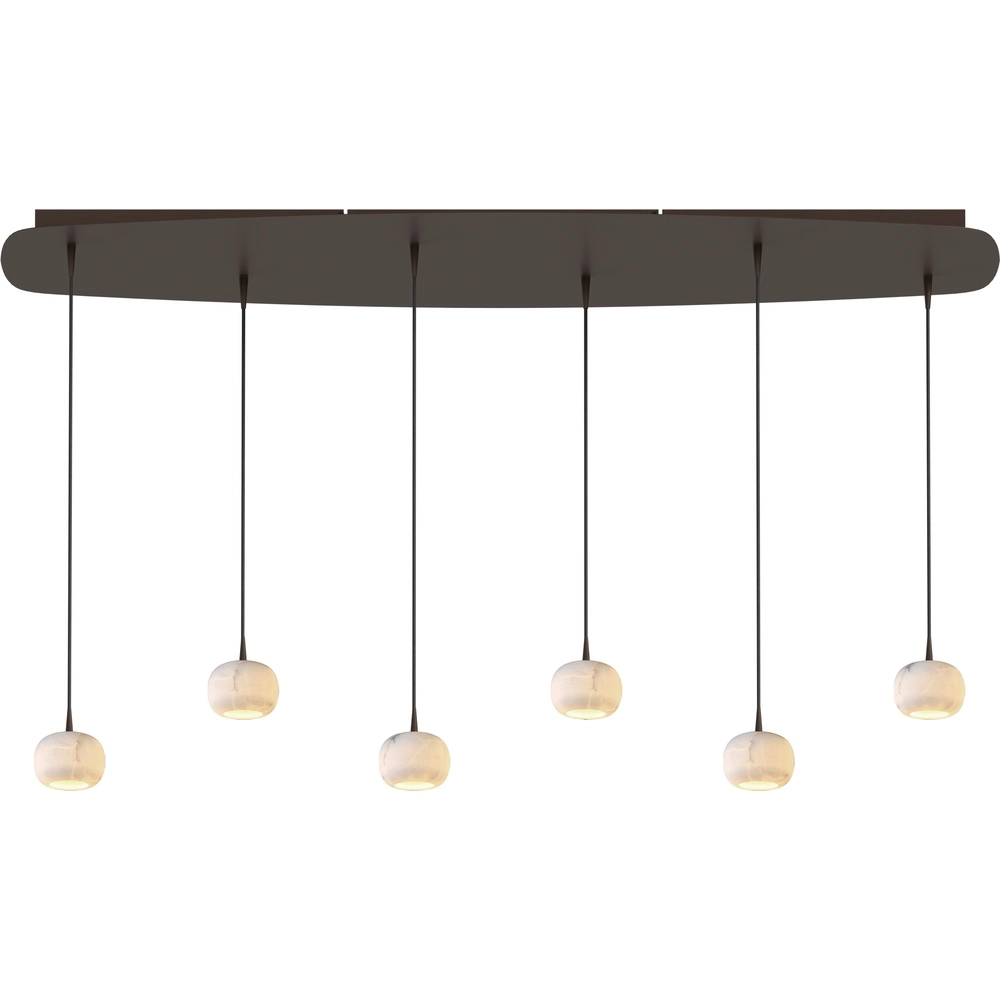 Ovale hanglamp Alta 6-lichts cacao