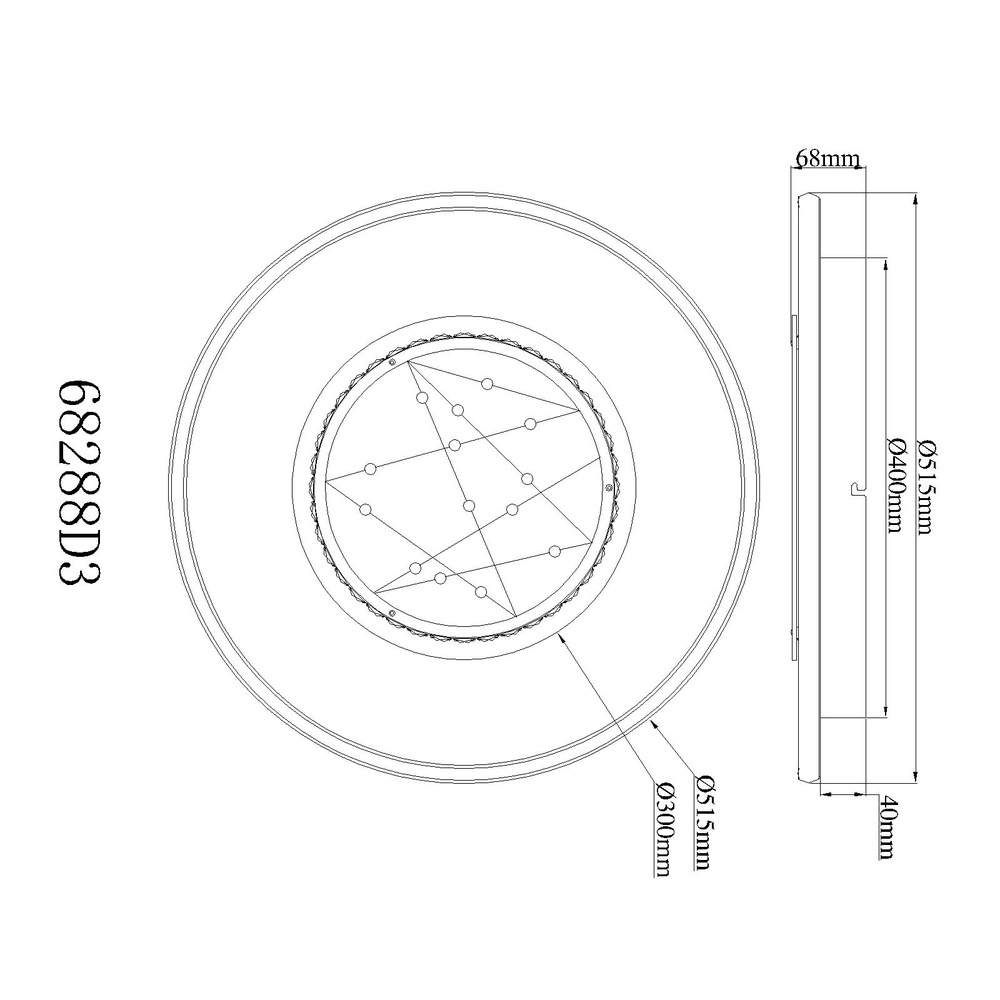 Plafondlamp Mirrora zwart Ø 51,5cm Globo 9007371569854