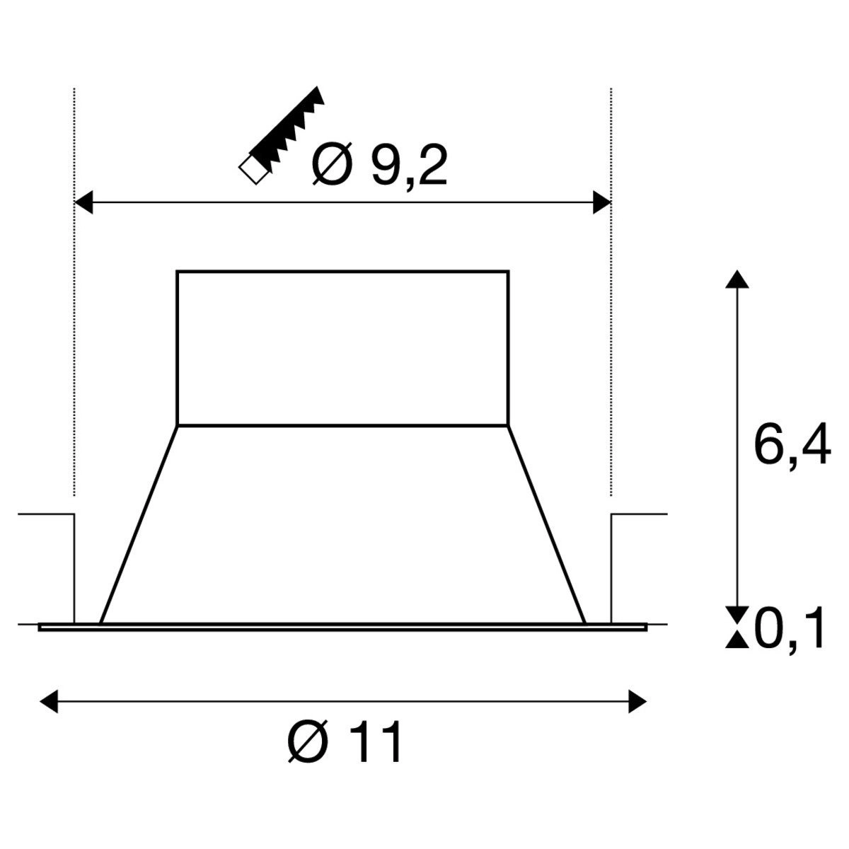Inbouwspot Akalo 83 Ø 11cm SLV 4024163195683