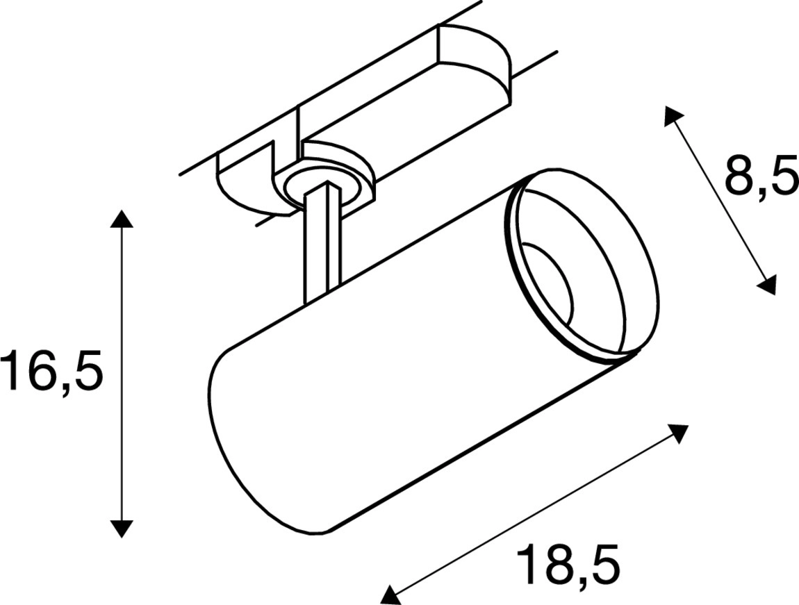 Railspot 3-fase Numinos M Dali wit/zwart 4000K - 24gr SLV 4024163246286