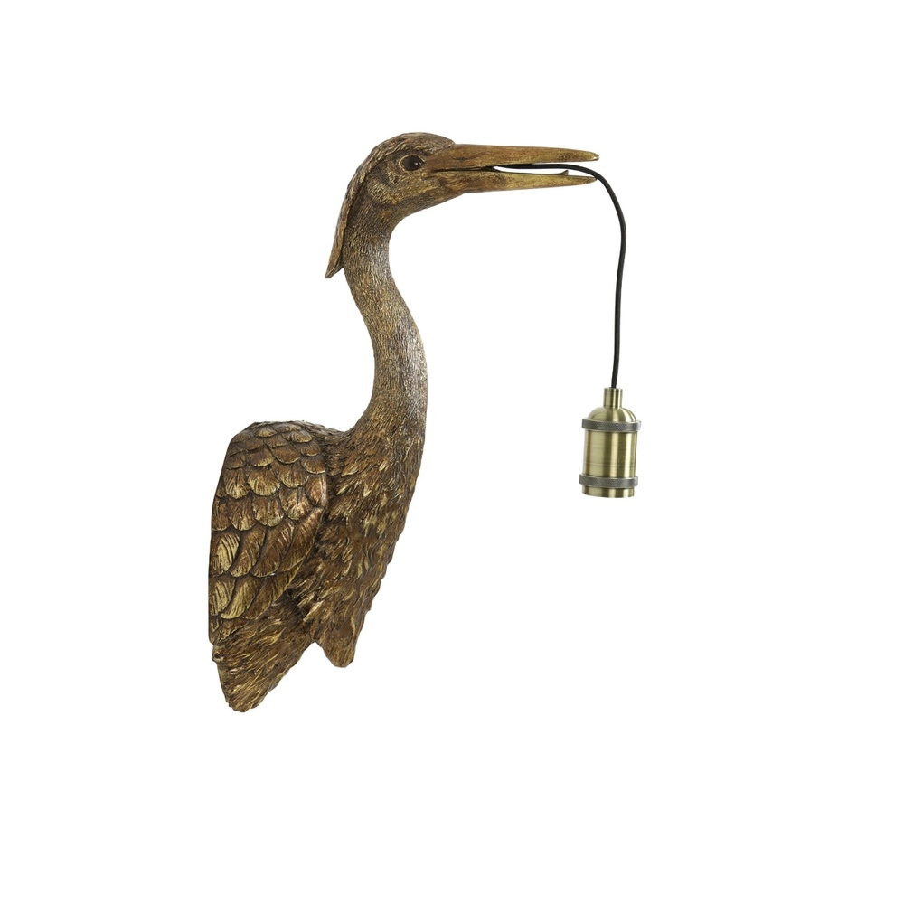 Wandlamp Crane brons vogel Light & Living 8717807607968