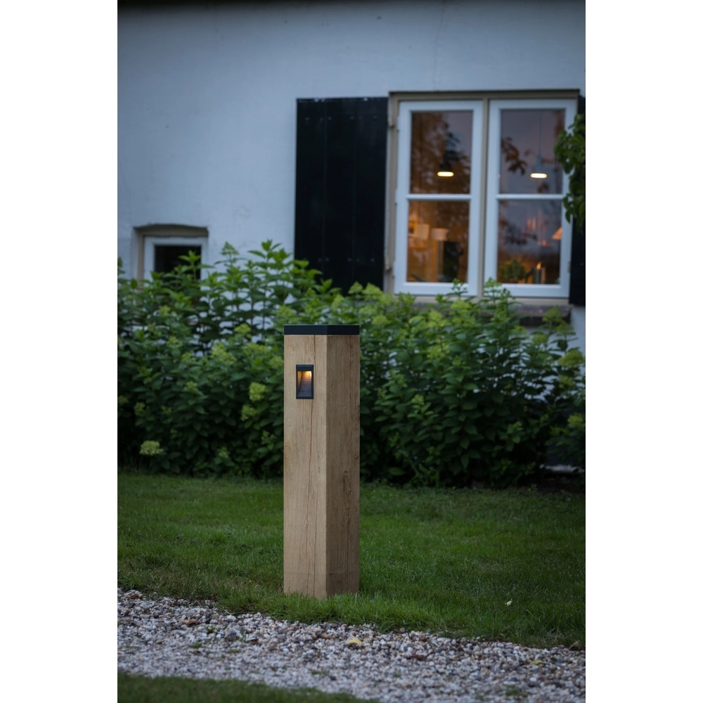 Houten solar pad lamp Torre Solar Eiken - 17,5x17,5x90cm - 2700K Timberlab 8716803514584