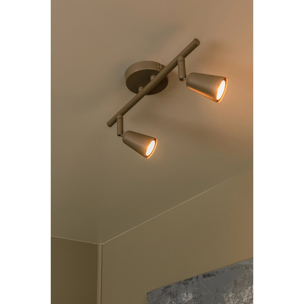 Plafondspot Tiana 2-lichts taupe Lucide 5411212650375