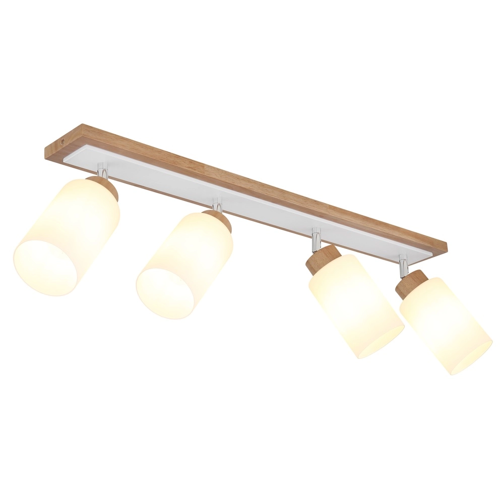 Plafondlamp Rowena 4-lichts hout