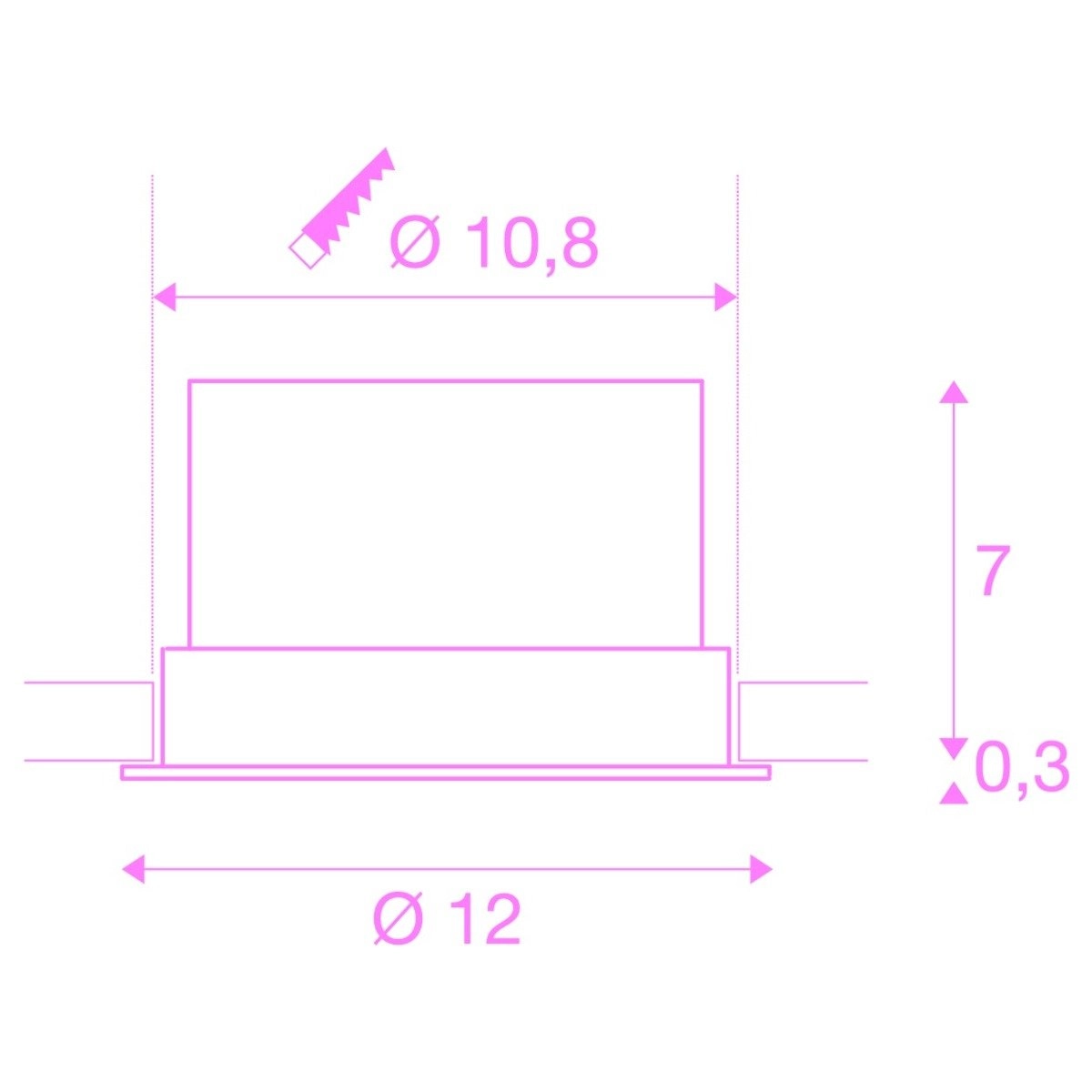 Led inbouwspot Oculus 10,5w - 12cm wit SLV 4024163248198
