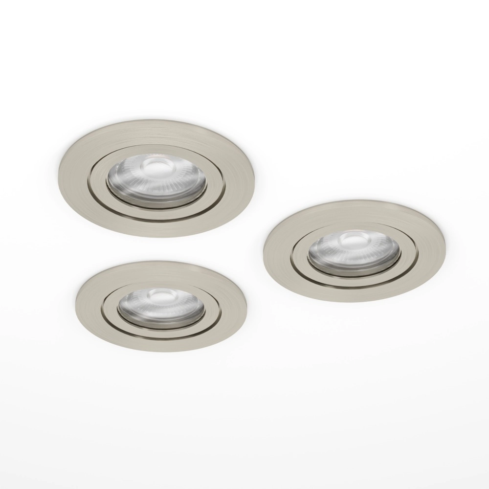 Set van 3 inbouwspots Barranco nikkel Ø 9cm - 4,5W - 3000K Eglo 9008606359264