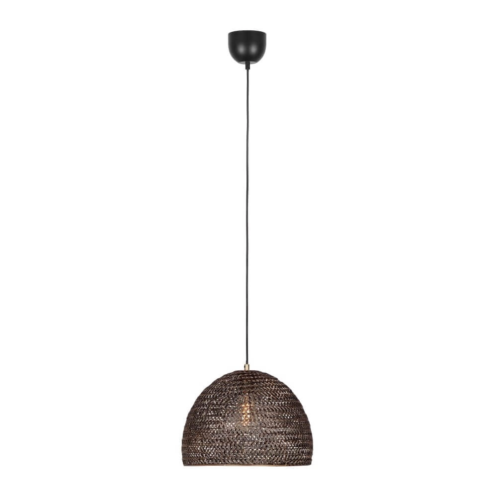 Zwarte rotan hanglamp Kamara Ø 36cm Trio 4017807617344