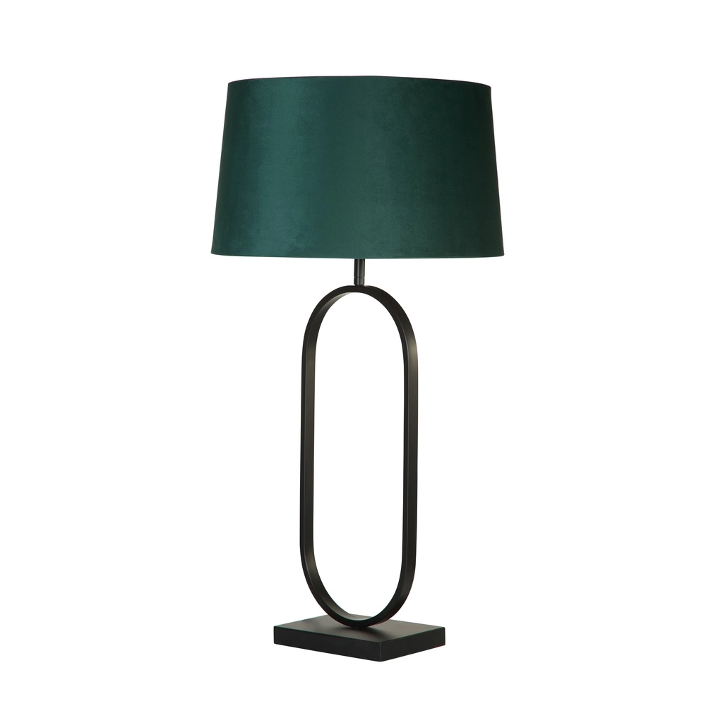 Tafellamp Modish zwart met emerald kap