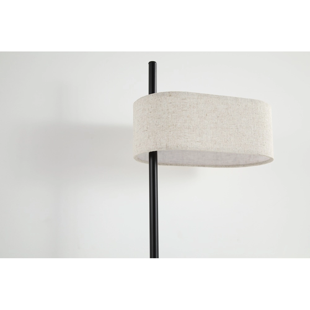 Tafellamp Hessian zwart met linnen kap Searchlight 5053423296715