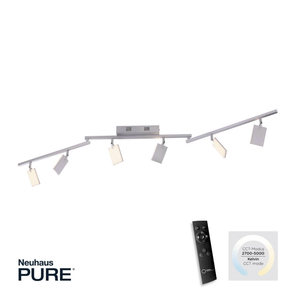 Plafondlamp Pure Mira 6-lichts aluminium Paul Neuhaus 4012248359389