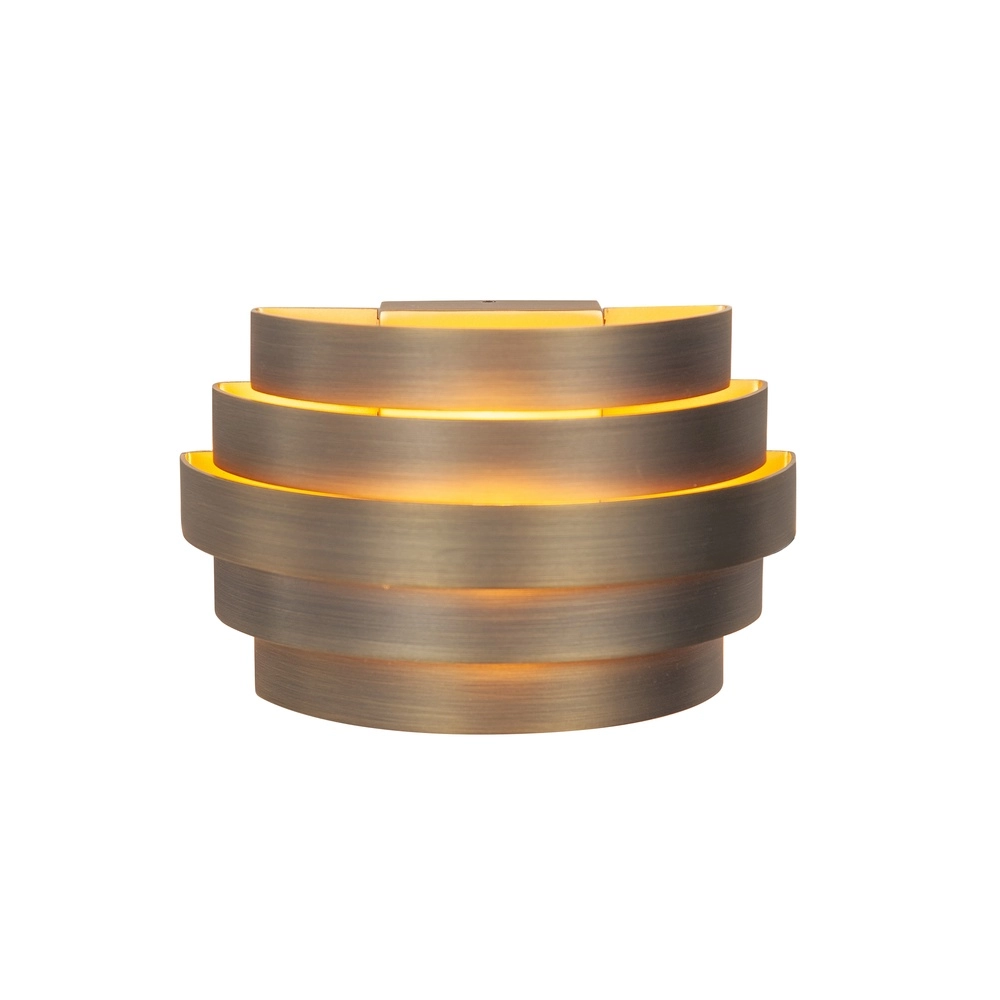 Design wandlamp Scudo koper brons met goud 20cm