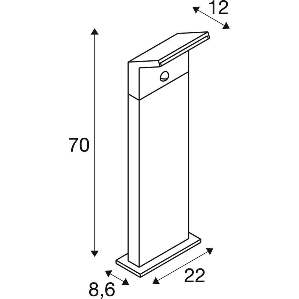 Design tuinlamp Ordi 2 Pole 70 zwart 70cm met sensor SLV 4024163300551
