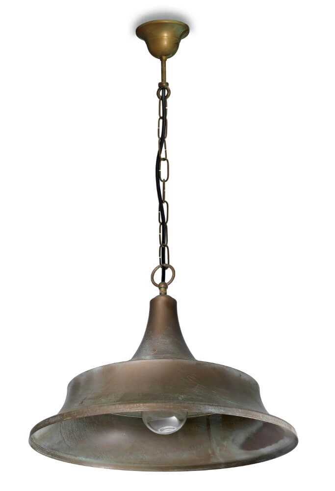 Landelijke hanglamp Atelier L - verouderd messing