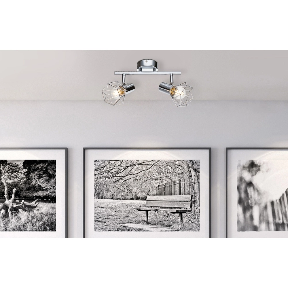 Plafondlamp Xara I 2-lichts chroom Globo 9007371328291