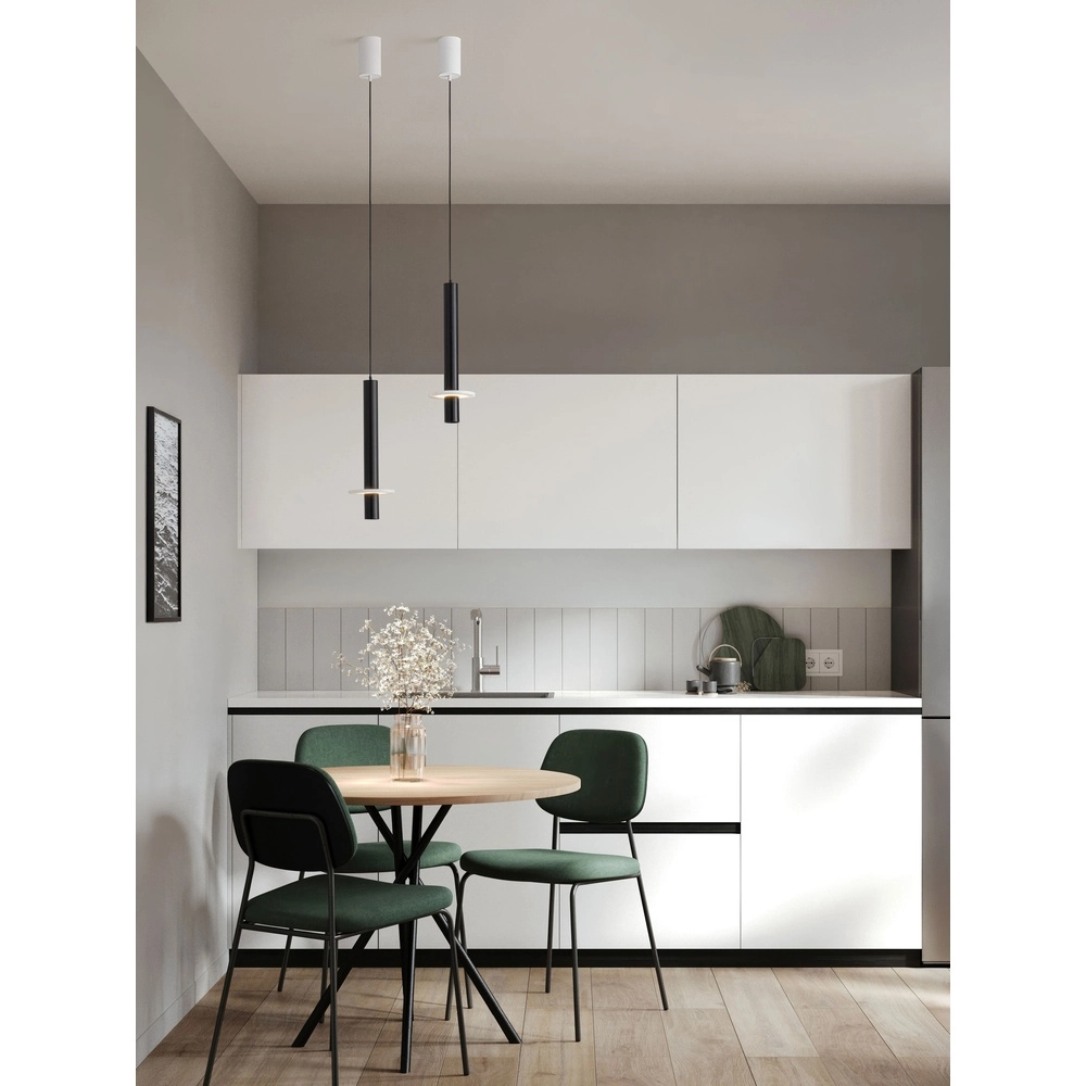 Design hanglamp Noemi zwart met wit Ø 11cm