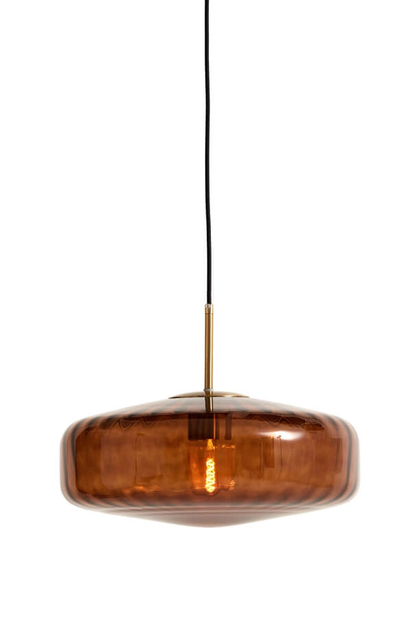Hanglamp Pleat goud met bruin Ø 40cm