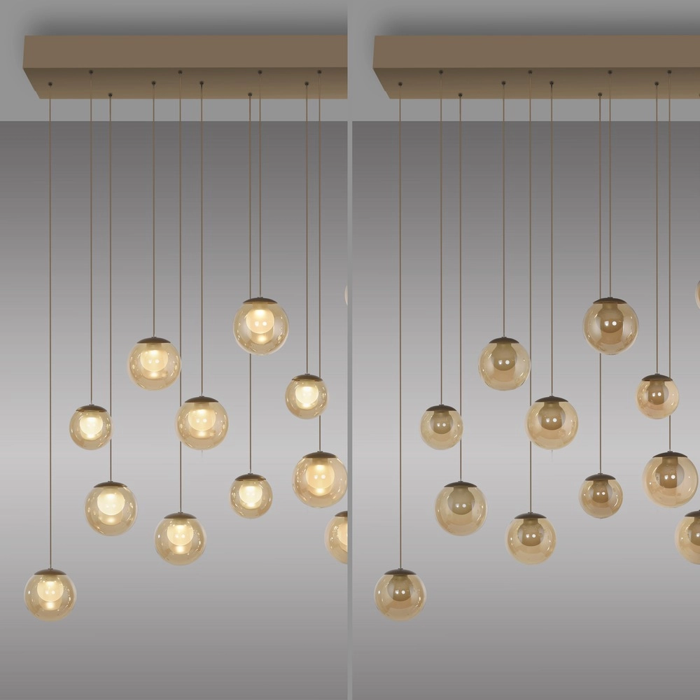 13-lichts hanglamp Pure Popup bronce Paul Neuhaus 4012248398319