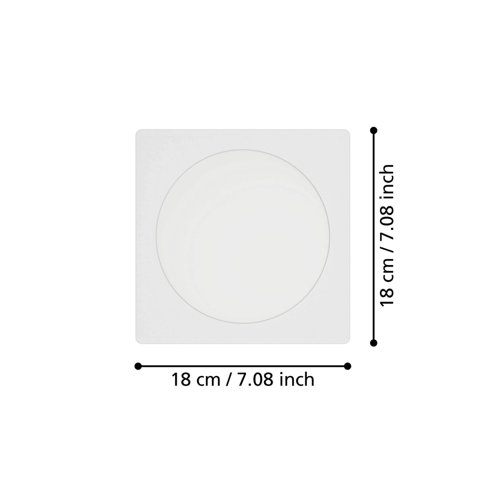 Inbouw lamp Fueva 6 vierkant - wit - 16,6x16,6cm Eglo 9008606330805