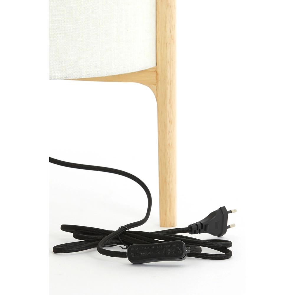 Schemerlamp Litto Ø 28cm - houtlook met naturel linnen Light & Living 8717807792701