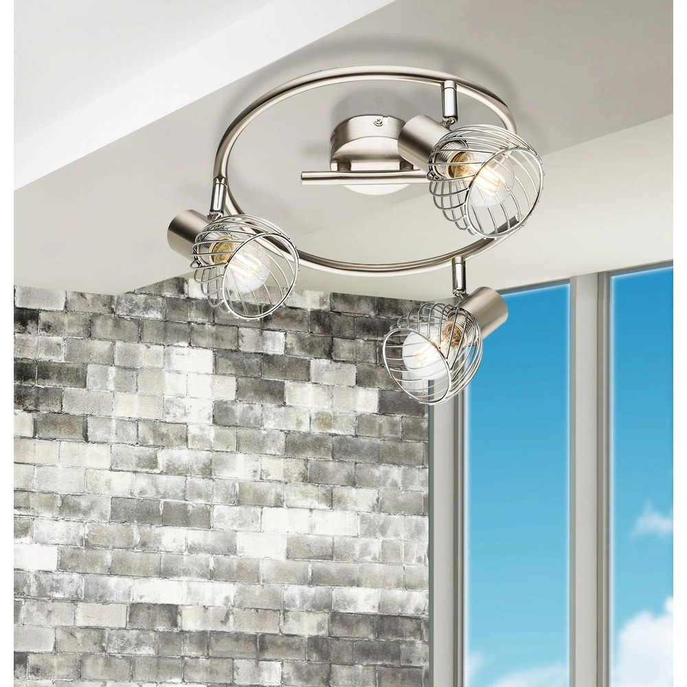 Plafondlamp Texas 3-lichts nikkel Globo 9007371362899