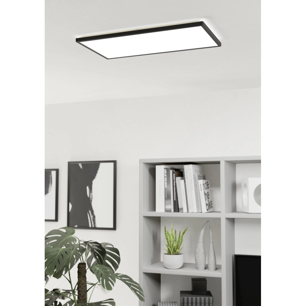 Badkamer plafondlamp Rovito vierkant - zwart - 57x30cm Eglo 9008606329908