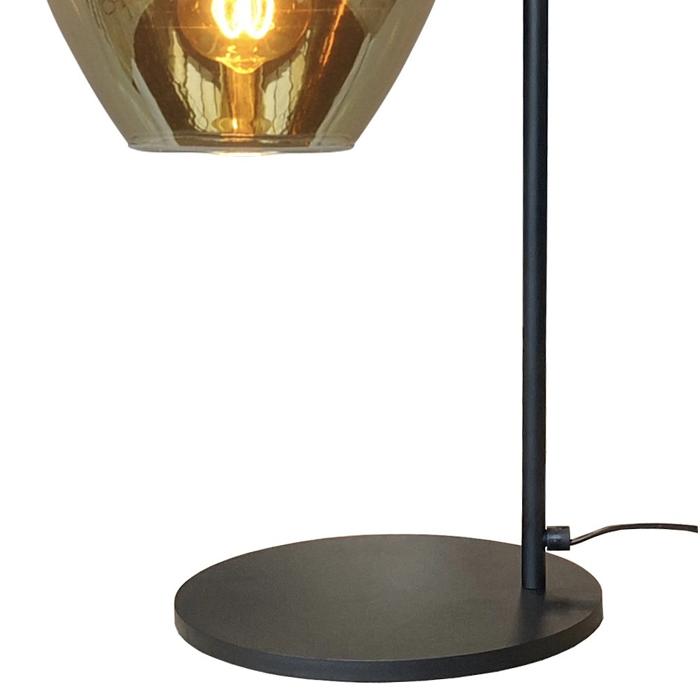 Zwarte tafellamp Quinto met smoke glas Masterlight 8718121250960