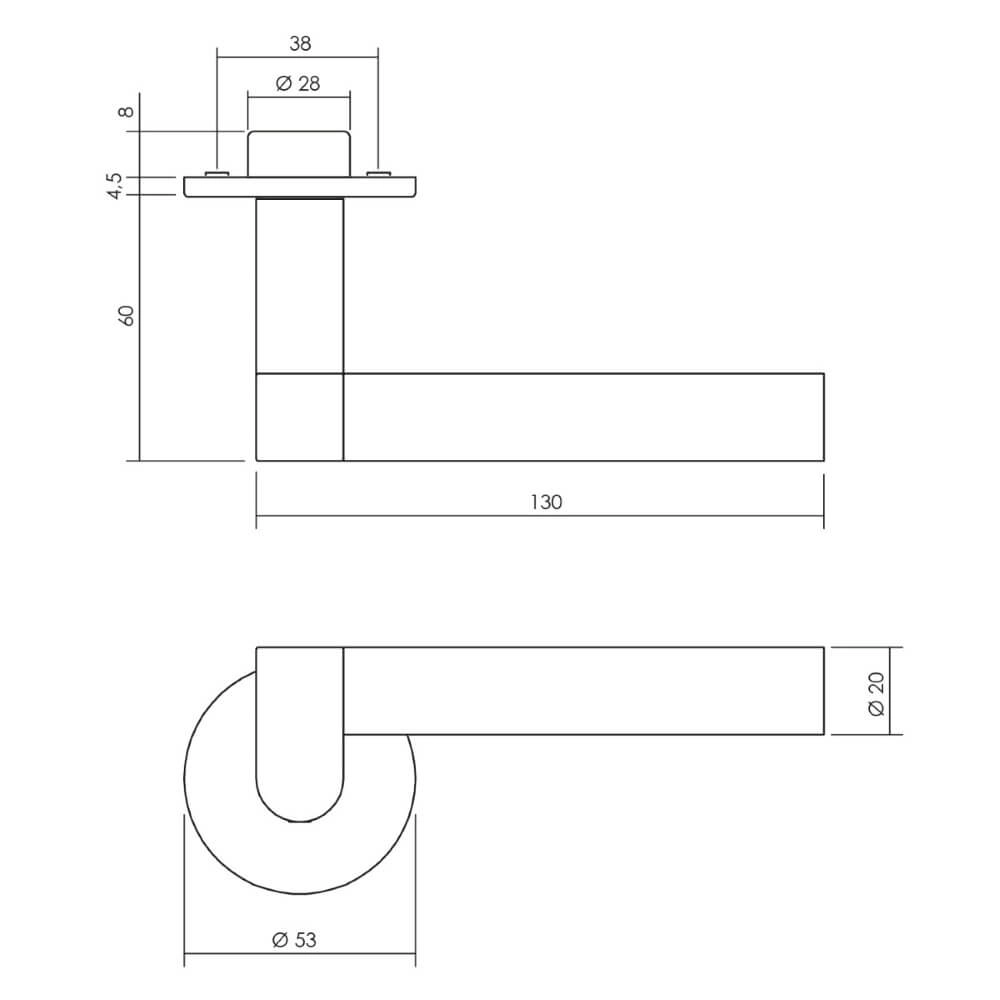 Design deurklink Dock Black RVS en zwart Intersteel 8714186463468