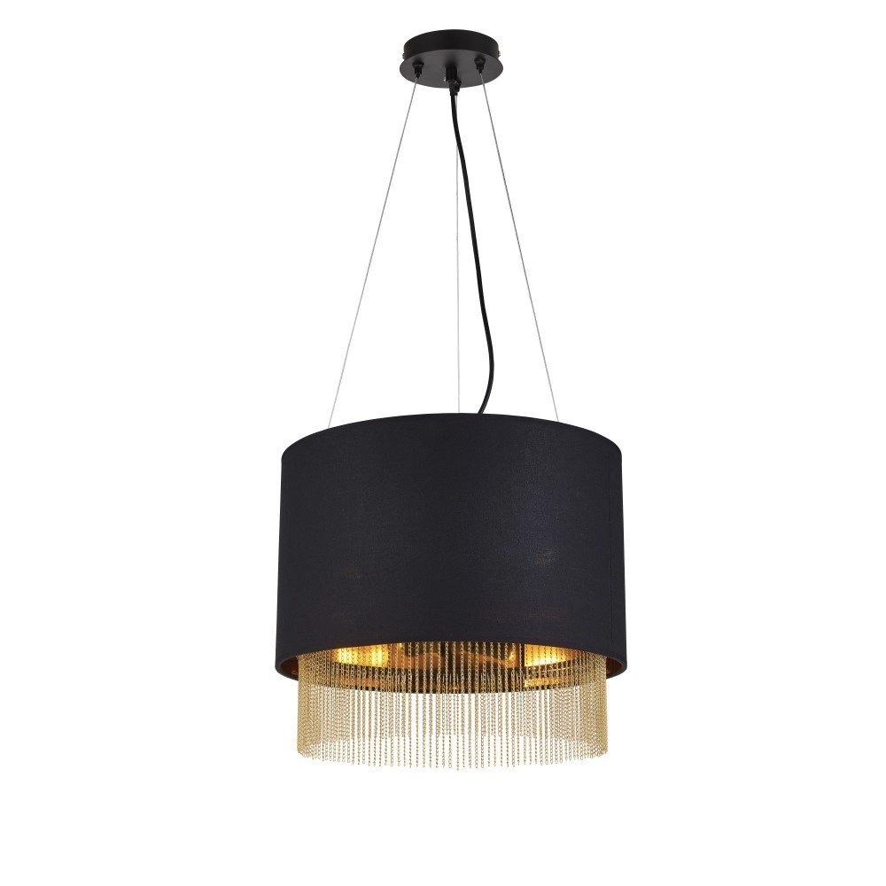 Zwarte hanglamp Fringe Ø 40cm