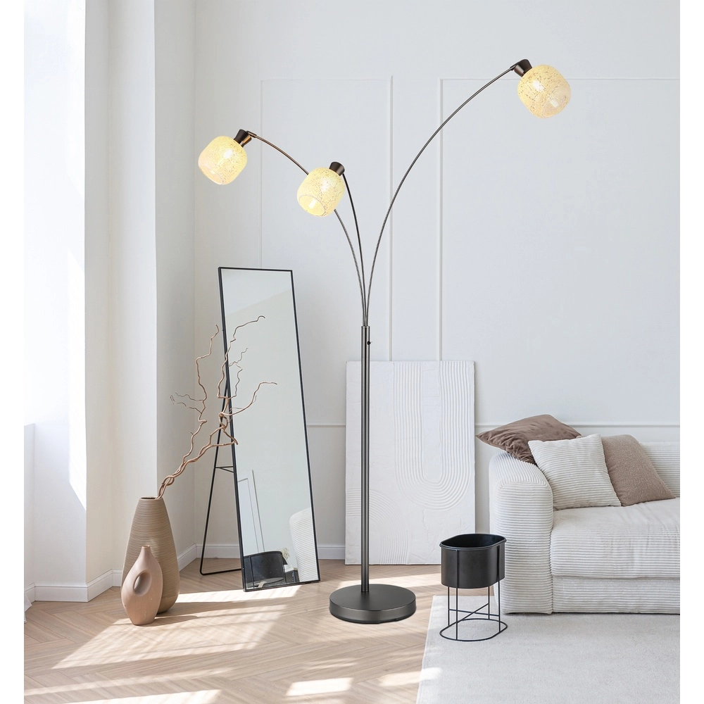 3-licht vloerlamp Brokana gunmetal Globo 9007371569472