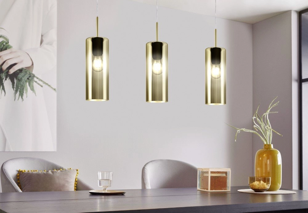 Eetkamer hanglamp Selvino 3-lichts met smoke glas Eglo 9002759986971