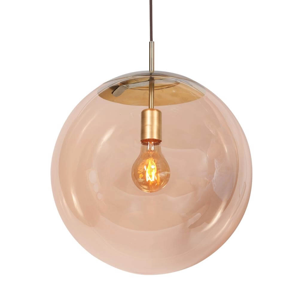 Hanglamp Bollique bol goud met amber glas Steinhauer 8712746177541