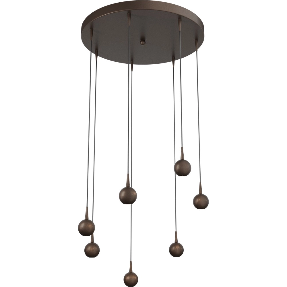 7-lichts hanglamp Talana cacao bruin Ø 50cm DTW