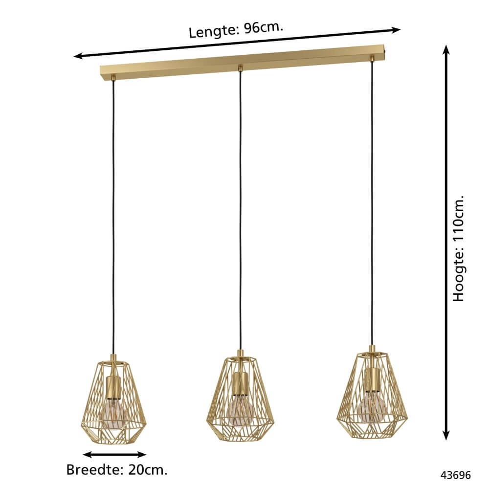 Gouden eettafellamp Stype Eglo 9002759436964
