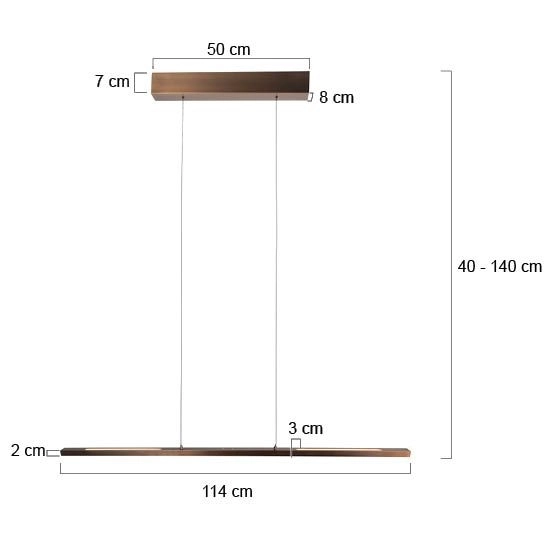 Bronzen hanglamp Bande 114cm design Steinhauer 8712746180947