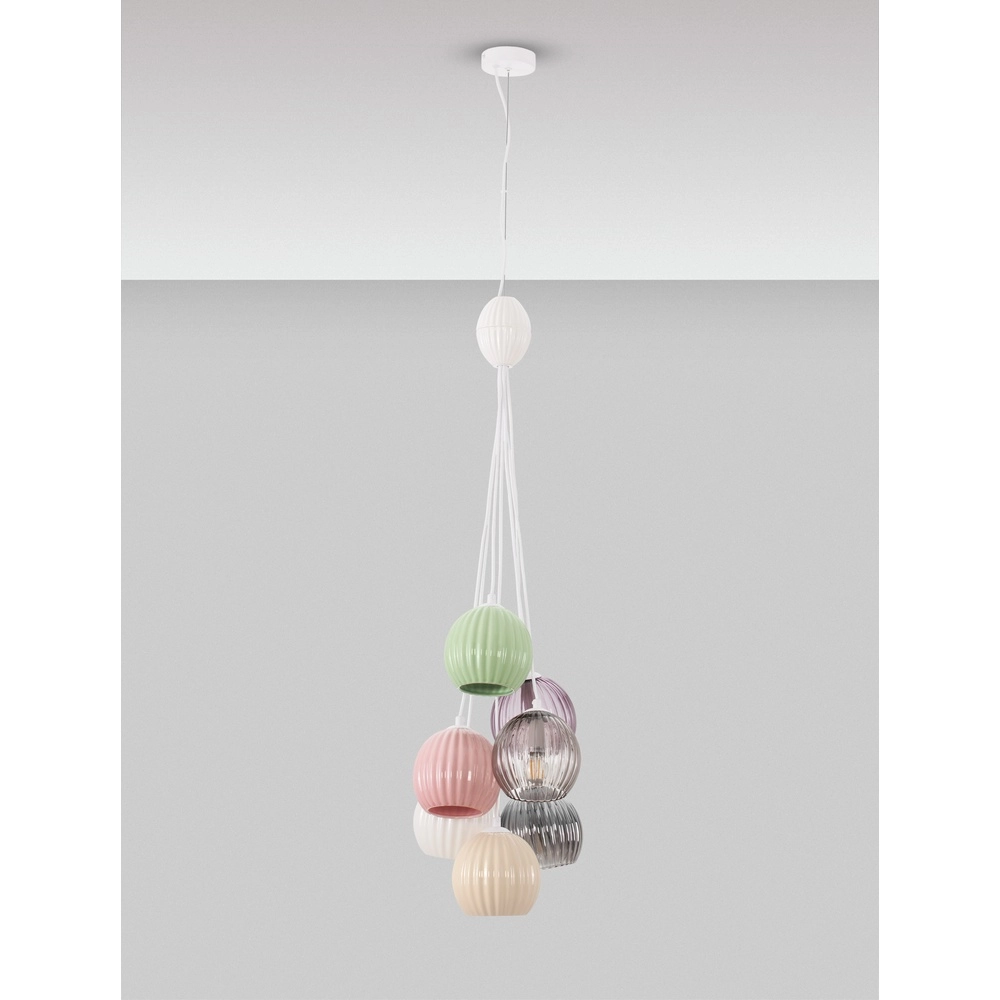 Gekleurde hanglamp Meline 7-lichts Lyora 5212017474001