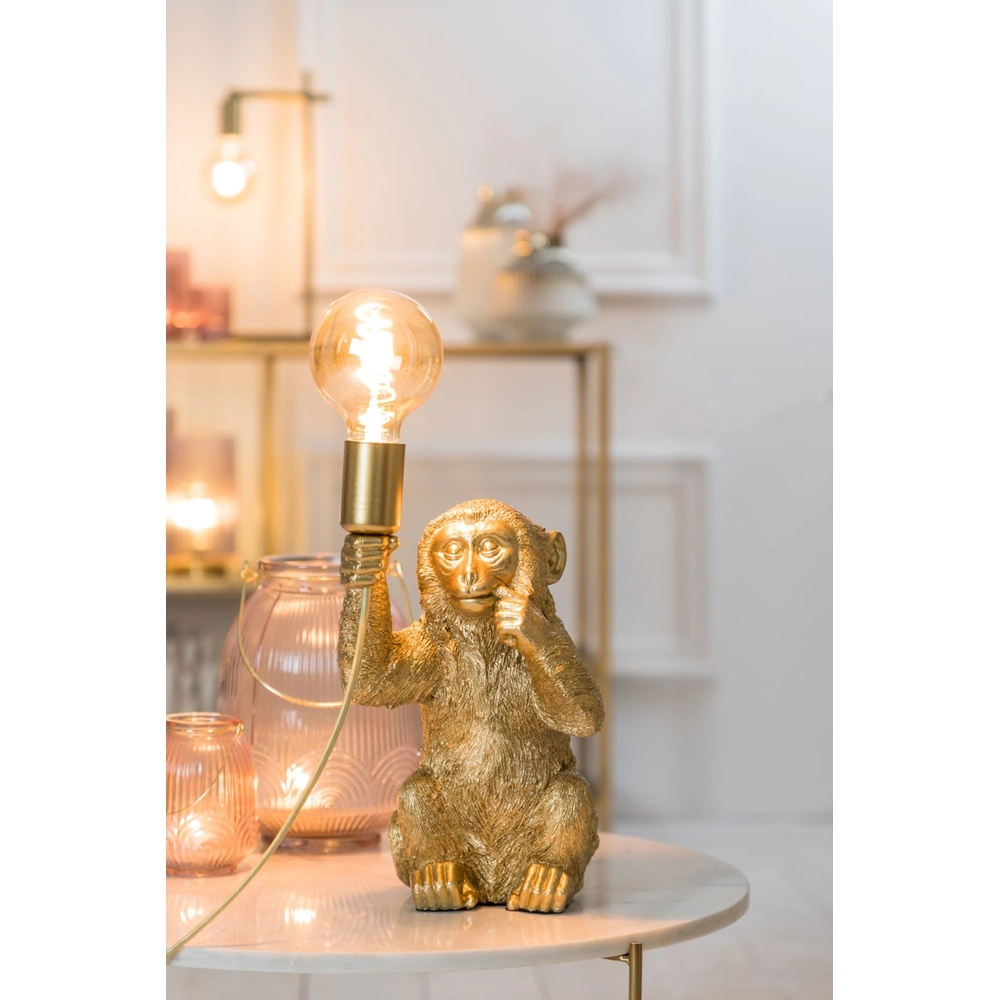 Tafellamp aapje Monkey goud Light & Living 8717807303501