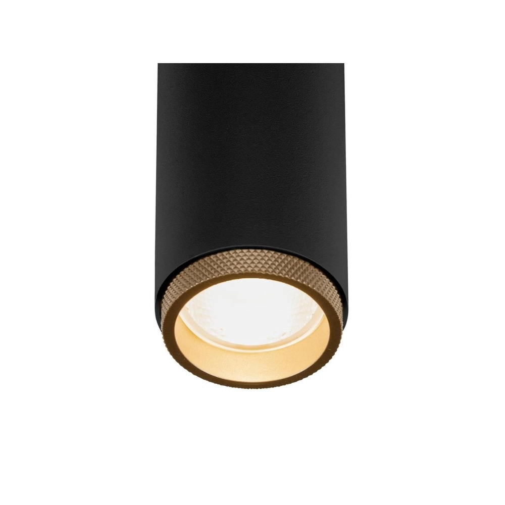 Opbouwspot Grip! M zwart met goud 2700K SLV 4024163304665