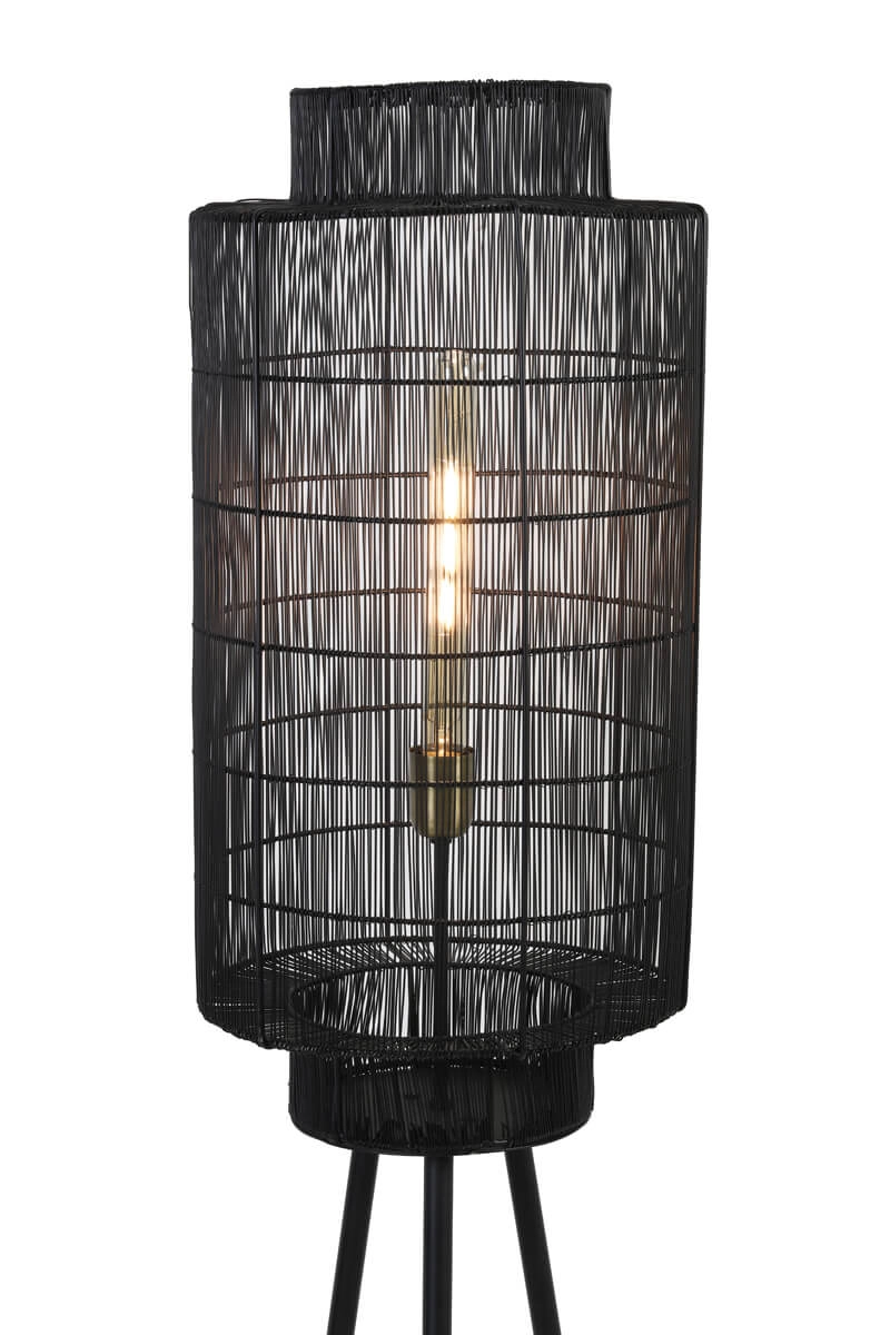Bohemian vloerlamp Gruaro zwart Ø 32cm Light & Living 8717807206482