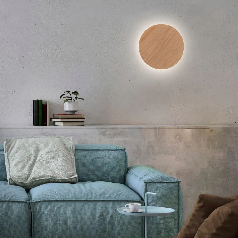 Design wandlamp Akku Puntua Ø 25cm hout Paul Neuhaus 4012248375792