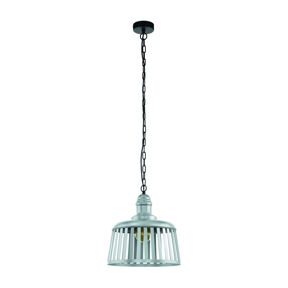 Hanglamp Wraxall 1 zwart met zilvergrijs