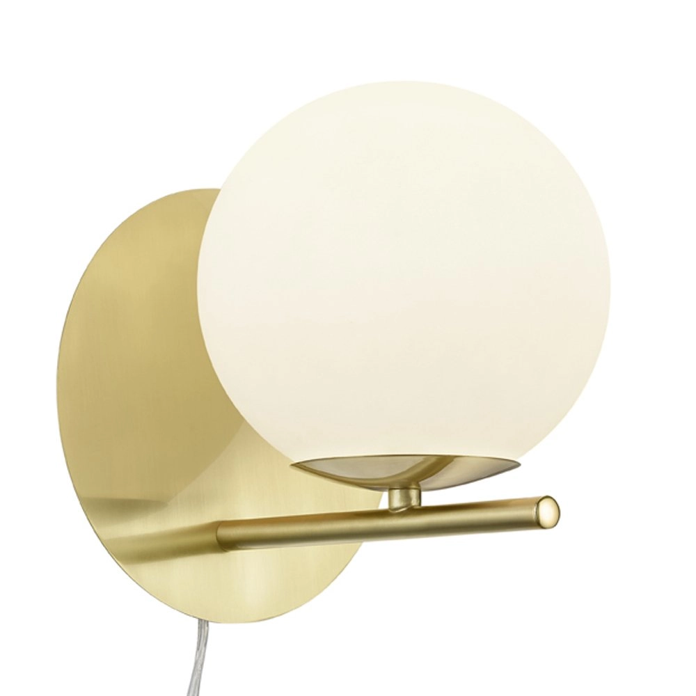 muur licht Pure goud met wit glas