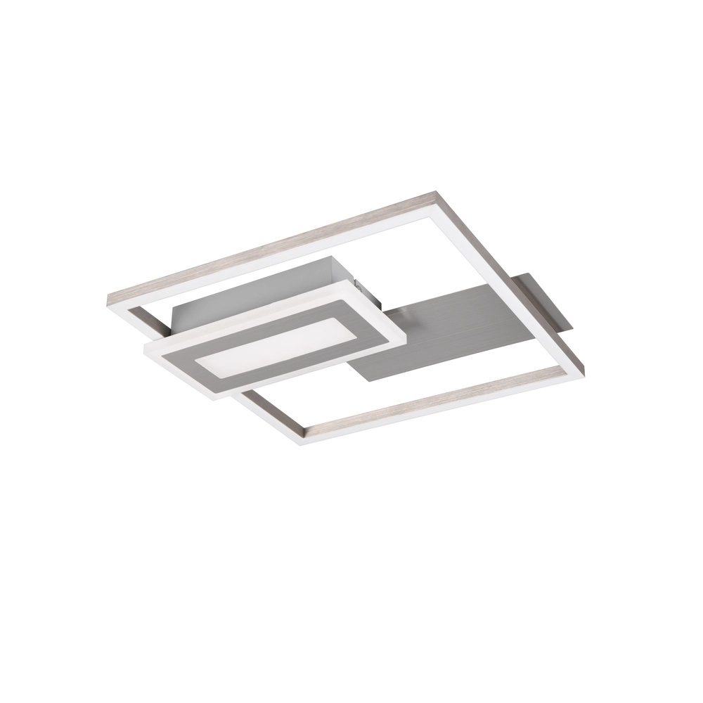 Vierkante plafondlamp Spiro nikkel 30cm Trio 4017807612431